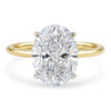 3 Carat Oval Lab Grown IGI G/VS1 Diamond Solitaire Ring in 10K Yellow Gold