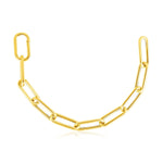 14K Yellow Gold Rounded Paperclip Chain Necklace, view 2
