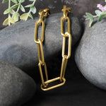 14K Yellow Gold Rounded Paperclip Chain Necklace, view 3