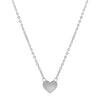 14k White Gold Polished Mini Heart Necklace