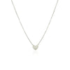 14k White Gold Polished Mini Heart Necklace