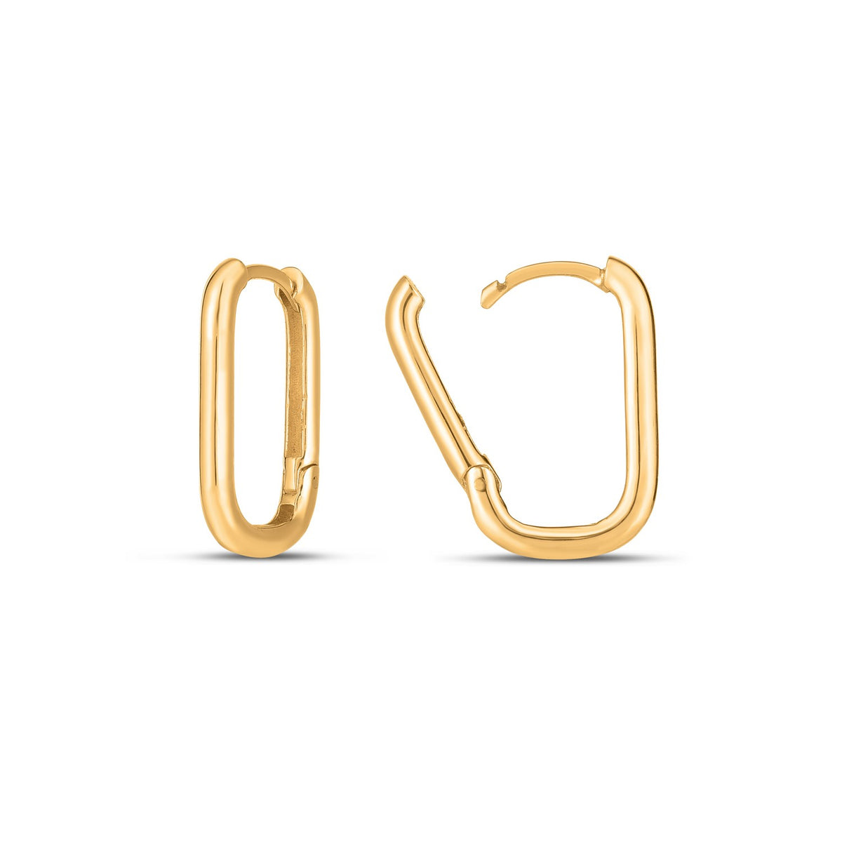 Paperclip Huggie Earring in 14K Yellow Gold, view 2