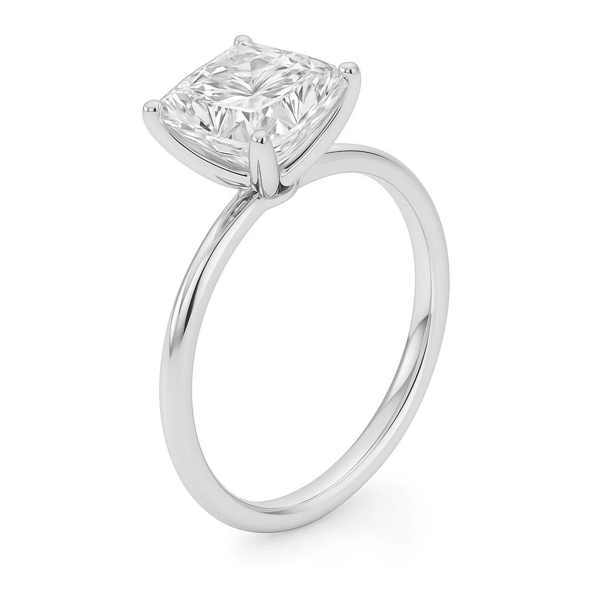 5 Carat Princess Lab Grown IGI G/VS1 Diamond Solitaire Ring in 10K White Gold, view 2