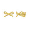 14K Yellow Gold Twisted Rope Large Bow Earrings