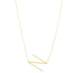 14K Yellow Gold Yours Truly Large Initial N Necklace