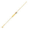 14K Yellow Gold Rainbow Childrens Bracelet (1.00 mm)