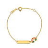 14K Yellow Gold Rainbow Childrens Bracelet (1.00 mm), view 2