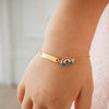 14K Yellow Gold Rainbow Childrens Bracelet (1.00 mm), view 4