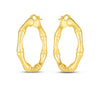 14k Yellow Gold Large Bamboo Hoops