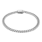 14K White Gold Classic Miami Cuban Solid Bracelet (5.00 mm), view 2