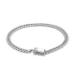 14K White Gold Classic Miami Cuban Solid Bracelet (5.00 mm), view 3