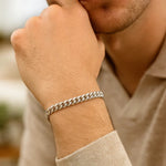 14K White Gold Classic Miami Cuban Solid Bracelet (5.00 mm), view 4