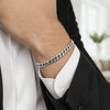 14K White Gold Classic Miami Cuban Solid Bracelet (5.00 mm), view 6