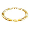 14k Two Tone Gold Pave Curb Bracelet (9.70 mm)
