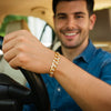 14k Two Tone Gold Pave Curb Bracelet (9.70 mm)