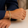 14k Two Tone Gold Pave Curb Bracelet (9.70 mm)