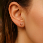 14K Rose Gold Ball Style Stud Earrings (3.00 mm), view 4