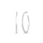 Sterling Silver Round Tube C Hoop Earrings, view 2