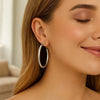 Sterling Silver Round Tube C Hoop Earrings