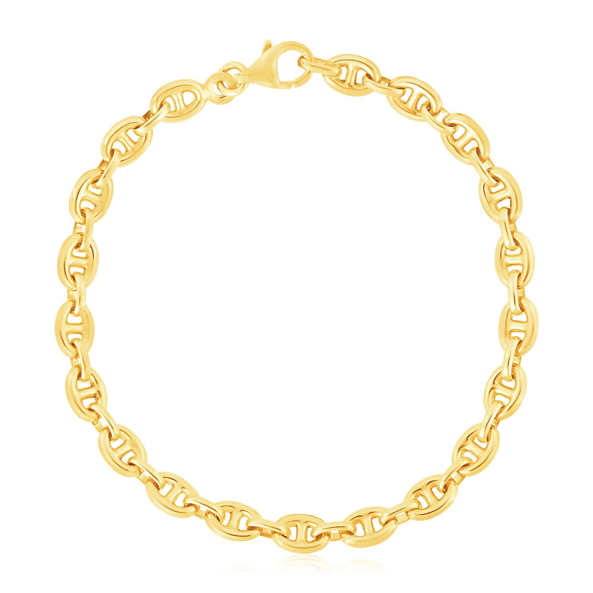 14K Yellow Gold High Polish Mariner Link Bracelet (5.40 mm), view 2