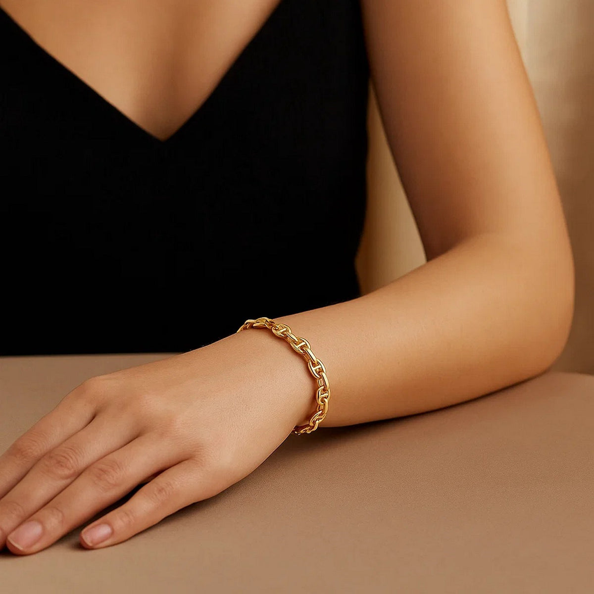 14K Yellow Gold High Polish Mariner Link Bracelet (5.40 mm), view 4