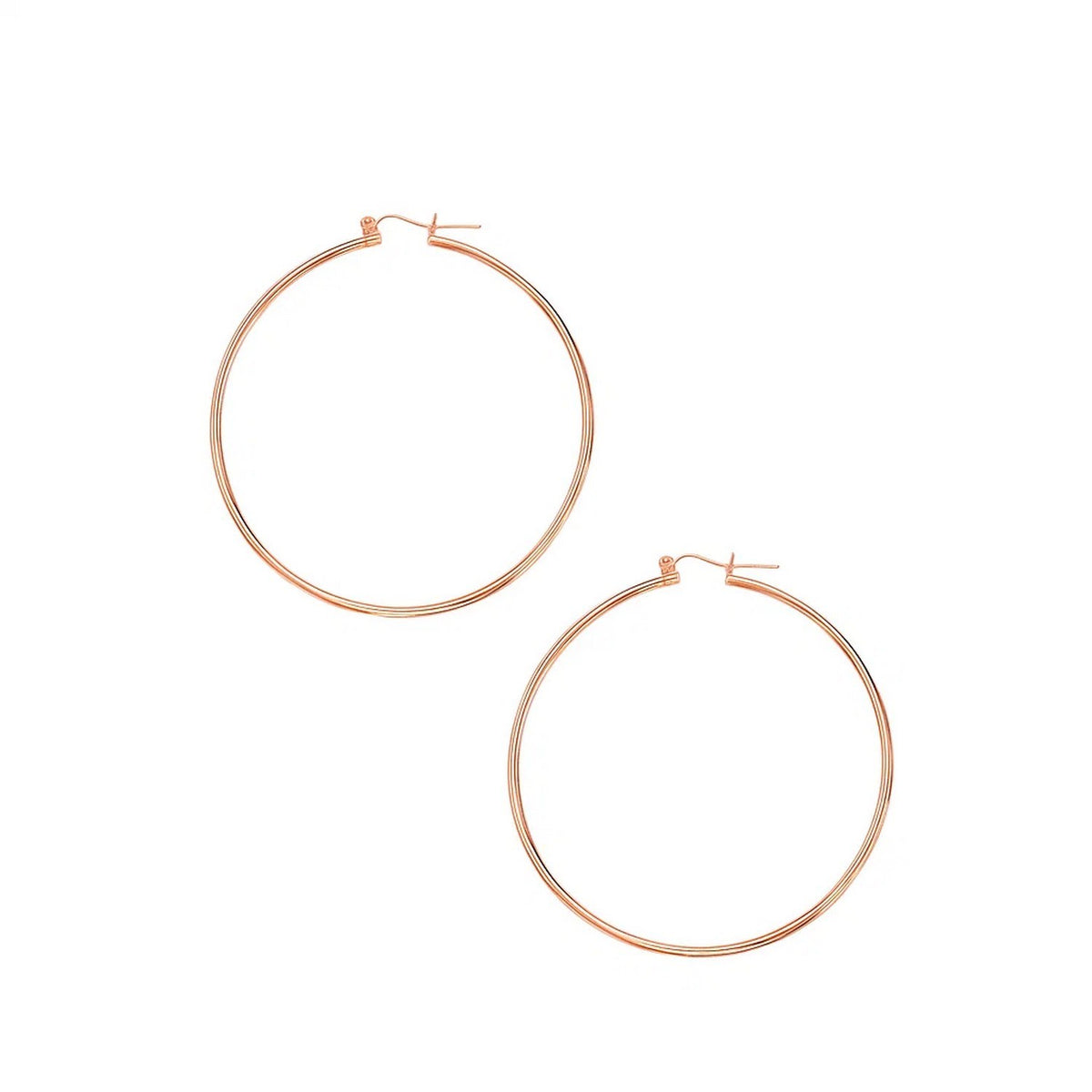 Classic Hoop Earrings in 14K Rose Gold (2x55.00 mm)
