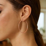 Classic Hoop Earrings in 14K Rose Gold (2x55.00 mm), view 4