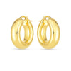 14k Yellow Gold Medium Puffy Hoops