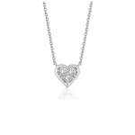 Diamond Heart Design Pendant in 14K White Gold