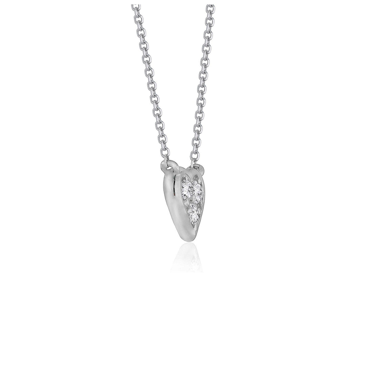Diamond Heart Design Pendant in 14K White Gold, view 2