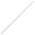 Sterling Silver Rhodium Plated Bead Double Strand Anklet