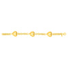 Sterling Silver Yellow Gold Plated Extra Puffed Triple Heart Bracelet, view 3