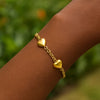 Sterling Silver Yellow Gold Plated Extra Puffed Triple Heart Bracelet, view 4
