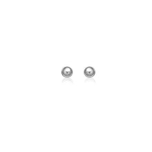  14k White Gold Round Stud Earrings (4mm)
