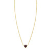 14K Yellow Gold Garnet Heart Necklace (1.50 mm)