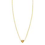 14K Yellow Gold Citrine Heart Necklace (1.50 mm)