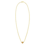14K Yellow Gold Citrine Heart Necklace (1.50 mm), view 2