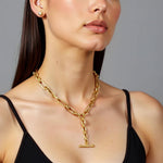 Toggle Necklace with Alternating Chain in 14K Yellow Gold, view 4
