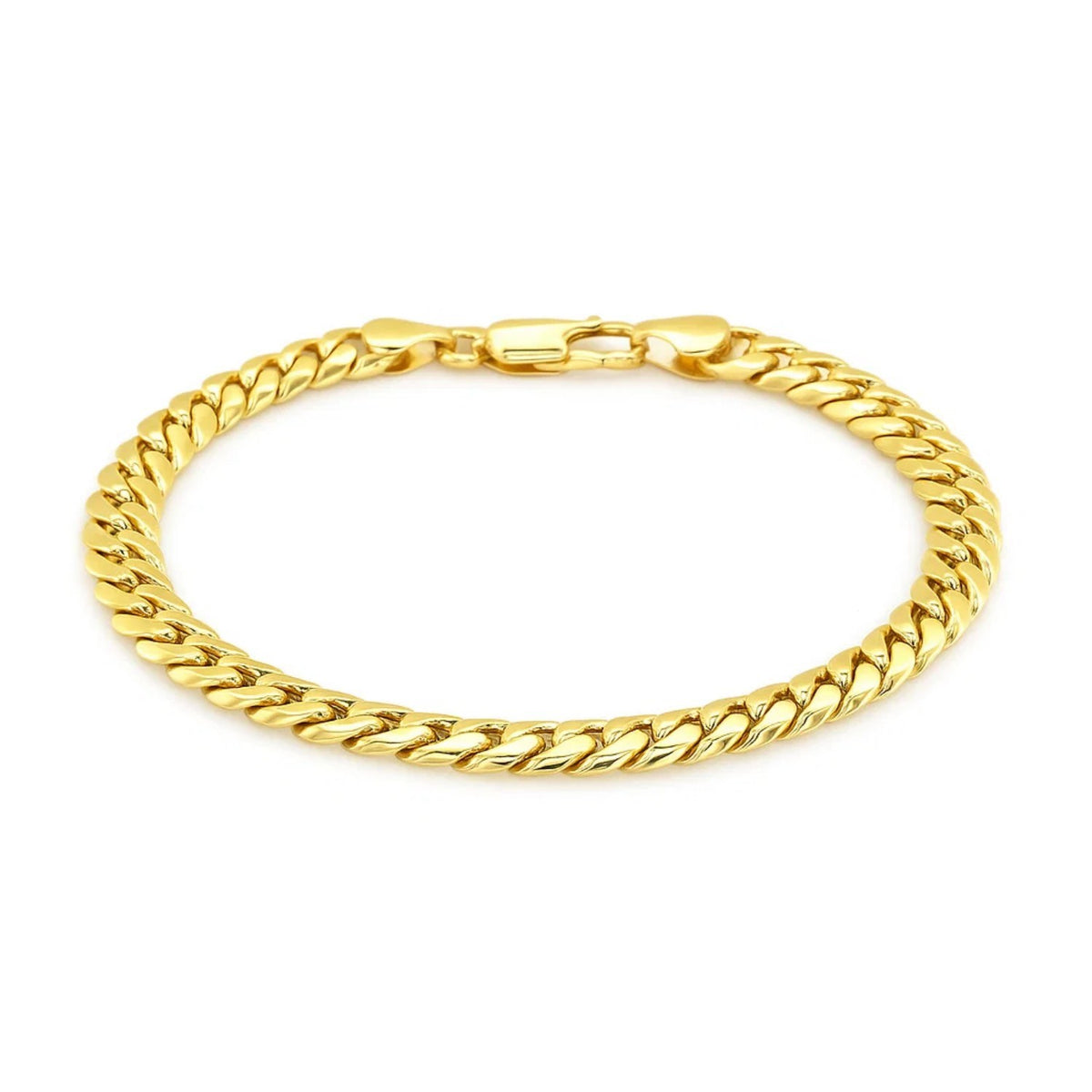 10K Yellow Gold Semi Solid Miami Cuban Bracelet (6.60 mm), view 2