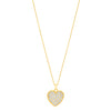 Checkered Heart Necklace in 14K Yellow Gold