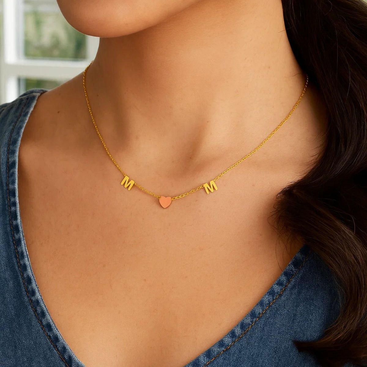 14K Yellow and Rose Gold Mom Necklace, view 2