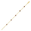 14K Yellow Gold Garnet Station Bracelet