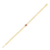 14K Yellow Gold Garnet Mirrored Chain Bracelet (2.20 mm)