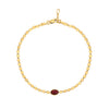 14K Yellow Gold Garnet Mirrored Chain Bracelet (2.20 mm)