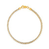 Round Pave Franco Chain Bracelet in 14K Yellow Gold (3.15 mm), view 2