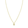14K Yellow Gold Petite Diamond Cross Necklace