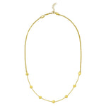 14K Yellow Gold Adjustable Heart Link Necklace, view 2