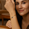 14K Yellow Gold Oval Gemstone and Bead Bracelet, view 2