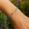 14K Yellow Gold Turquoise Pallina Bead Bracelet (3.00 mm), view 3