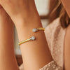 14K Yellow Gold Round End Tubogas Cuff Bangle (3.90 mm), view 4